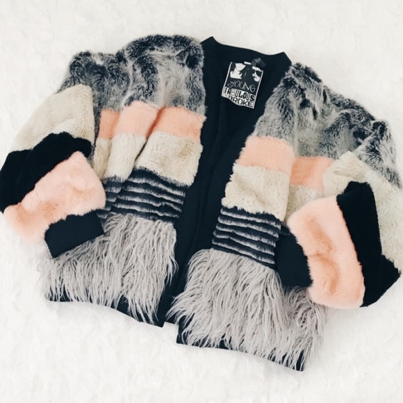 Tokyo Faux Chinchilla Fur Fringe Mohair Jacket - Young Fabulous & Broke - Picture 6 of 9